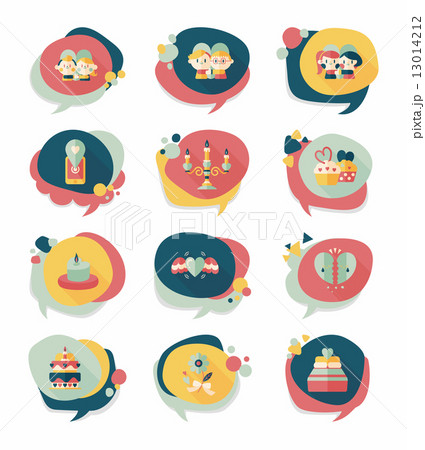 Valentine***s Day speech bubble banner flat design background se 13014212