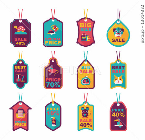 Pet tag flat banner design background set, eps10 Pet tag flat banner design background set, eps10 13014382