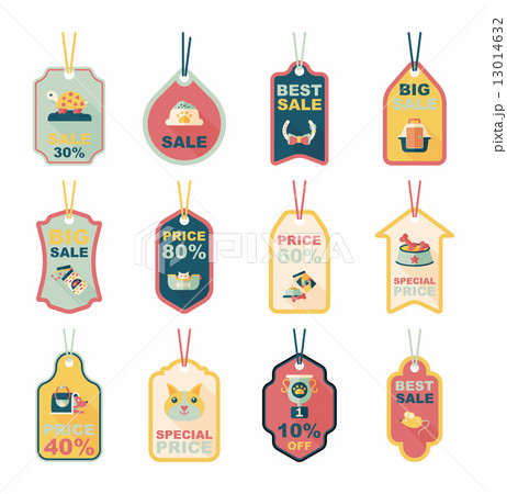 Pet tag flat banner design background set, eps10 13014632