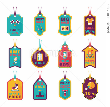 Sport tag flat banner background set, eps10 13014805