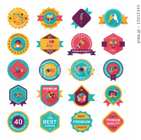 Valentine***s Day badge flat banner design background set, eps10 13015343