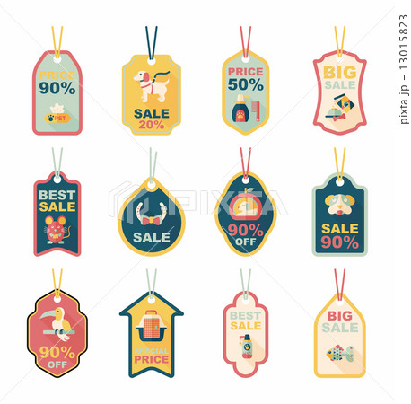 Pet tag flat banner design background set, eps10 Pet tag flat banner design background set, eps10 13015823