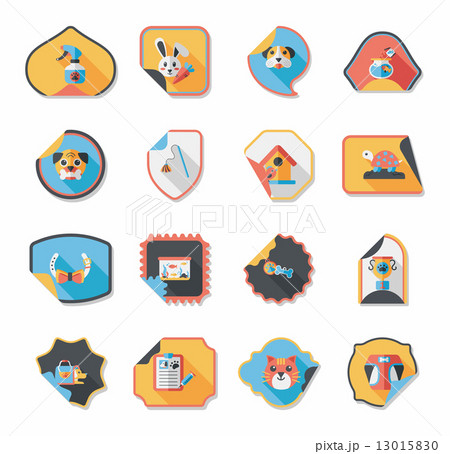 Pet sticker flat banner design background set, eps10 Pet sticker flat banner design background set, eps10 13015830