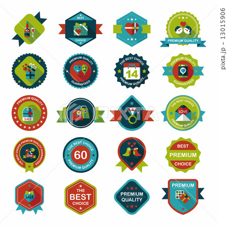 Valentine***s Day badge flat banner design background set, eps10 13015906
