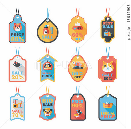 Pet tag flat banner design background set, eps10 Pet tag flat banner design background set, eps10 13015908