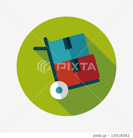 shopping handling trolley flat icon with long shadow,eps10 13016082