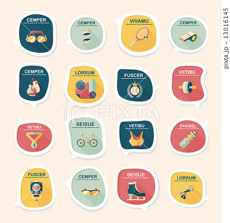 Sport speech bubble flat banner design background set, eps10 13016145
