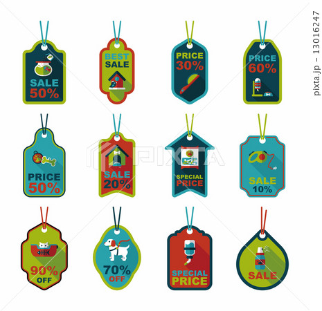 Pet tag flat banner design background set, eps10 Pet tag flat banner design background set, eps10 13016247