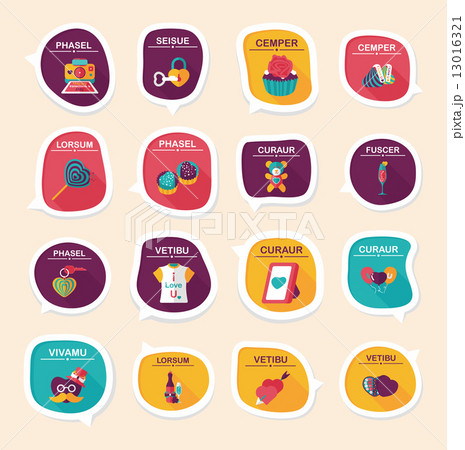 Valentine***s Day speech bubble banner flat design background se 13016321