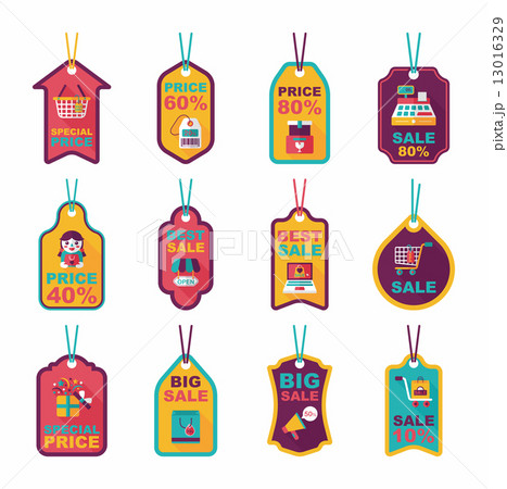 shopping tag banner flat design background set, eps10 shopping tag banner flat design background set, eps10 13016329
