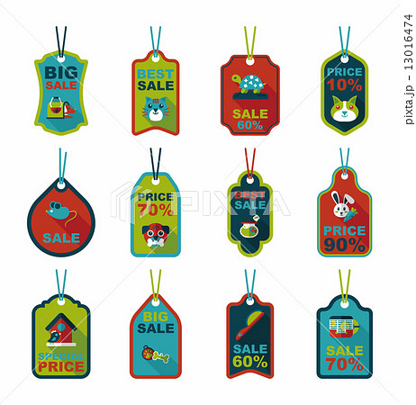 Pet tag flat banner design background set, eps10 Pet tag flat banner design background set, eps10 13016474