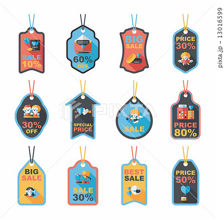 Valentine***s Day tag banner flat design background set, eps10 13016599