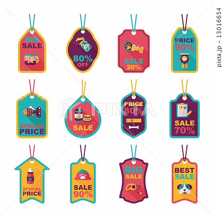 Pet tag flat banner design background set, eps10 Pet tag flat banner design background set, eps10 13016654