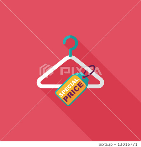 shopping clothes hanger flat icon with long shadow,eps10 13016771