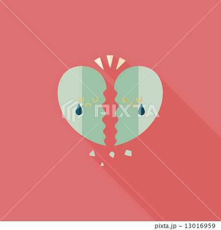 Valentine's Day broken heart flat icon with long shadow,eps10 Valentine's Day broken heart flat icon with long shadow,eps10 13016959