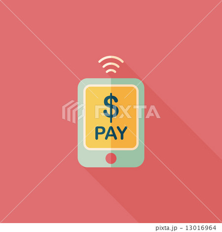 online cell phone shopping flat icon with long shadow,eps10 13016964