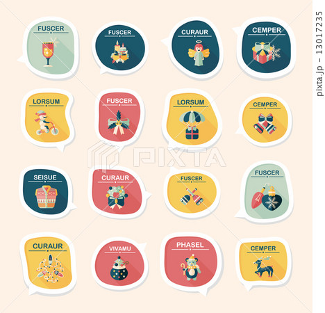 Christmas bubble speech banner design flat background set, eps10 13017235