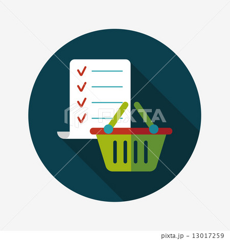 shopping list flat icon with long shadow,eps10 13017259