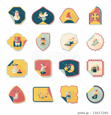 Christmas sticker flat banner background set,eps10 13017260