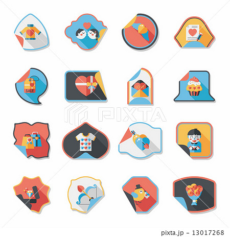 Valentine***s Day sticker banner flat design background set, eps 13017268