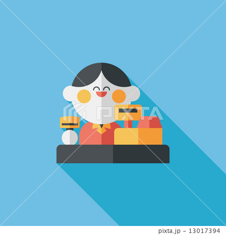 shopkeeper flat icon with long shadow,eps10 13017394