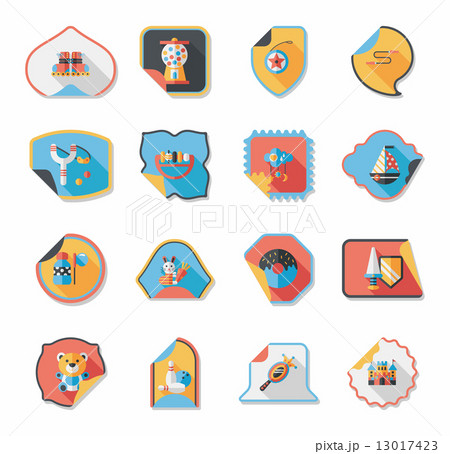Toy sticker flat banner background set, eps10 Toy sticker flat banner background set, eps10 13017423