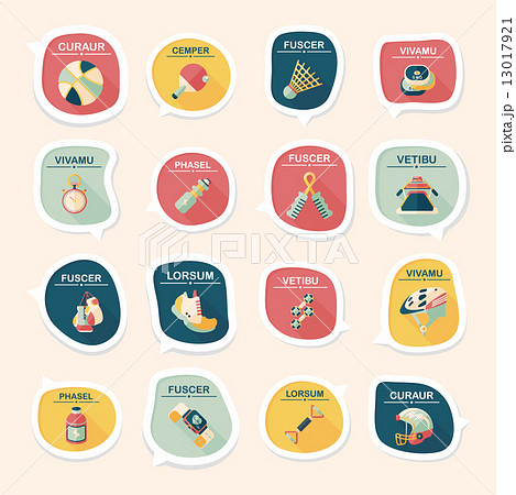 Sport speech bubble flat banner design background set, eps10 13017921