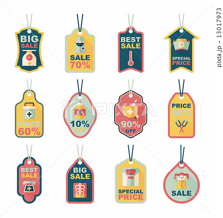 Hospital tag flat banner background set, eps10 Hospital tag flat banner background set, eps10 13017973