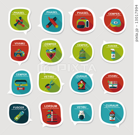 Pet bubble speech flat banner design background set, eps10 13017994