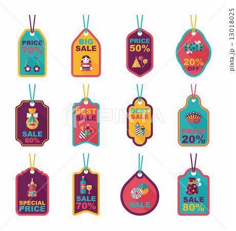 Birthday tag flat banner background set, eps10 Birthday tag flat banner background set, eps10 13018025