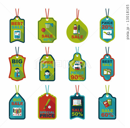 school tag flat banner background set, eps10 13018165