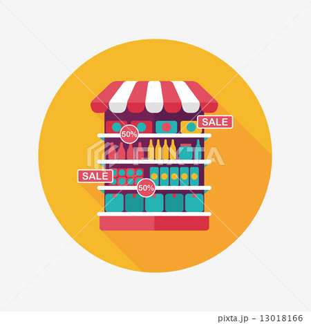 shopping grocery store flat icon with long shadow,eps10 13018166