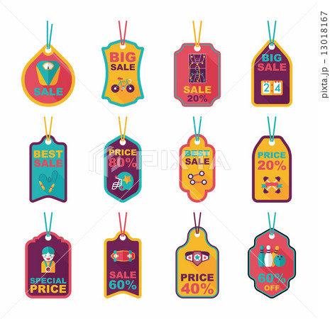 Sport tag flat banner background set, eps10 13018167