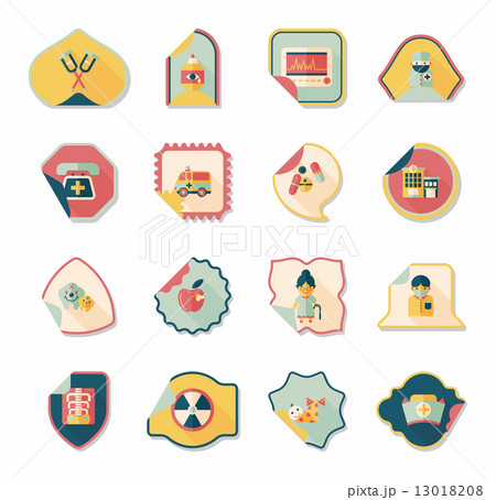 Hospital sticker flat banner background set, eps10 Hospital sticker flat banner background set, eps10 13018208