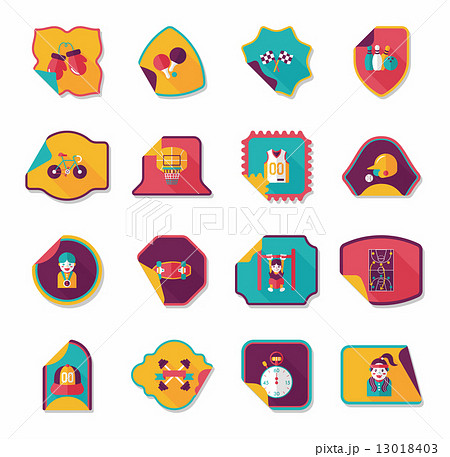 Sport sticker flat banner background set, eps10 13018403