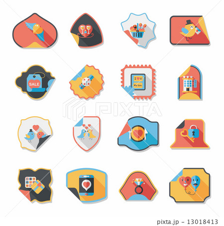 Valentine***s Day sticker banner flat design background set, eps 13018413