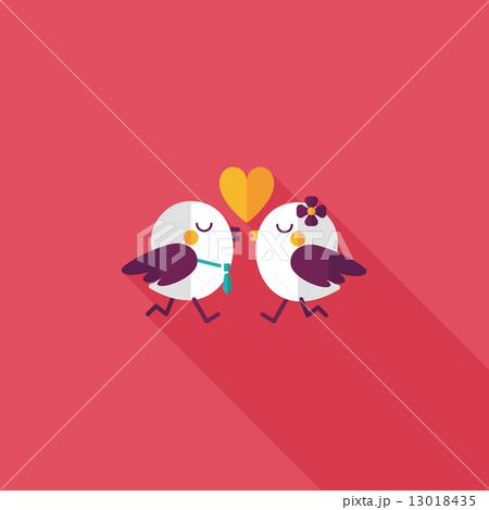 Valentine's Day lover bird flat icon with long shadow,eps10 13018435