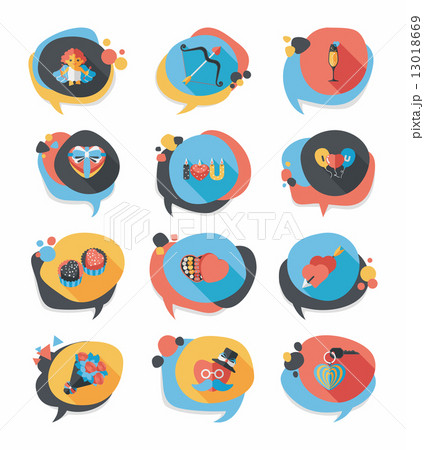 Valentine***s Day speech bubble banner flat design background se 13018669