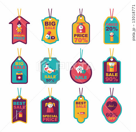 Hospital tag flat banner background set, eps10 13018771