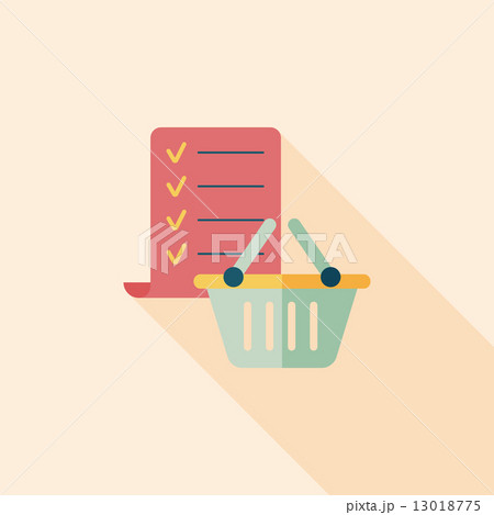 shopping list flat icon with long shadow,eps10 13018775