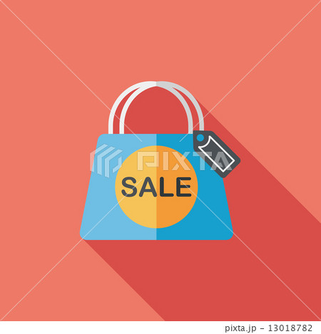 shopping paper bag flat icon with long shadow,eps10. 13018782