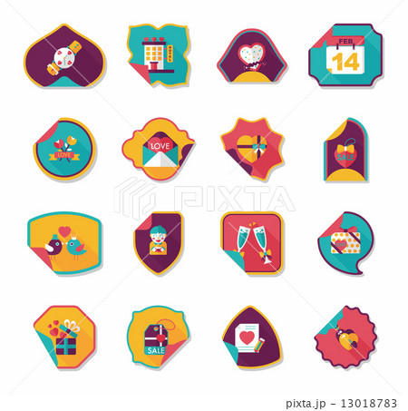 Valentine***s Day sticker banner flat design background set, eps 13018783