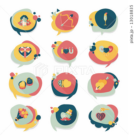 Valentine***s Day speech bubble banner flat design background se 13018835