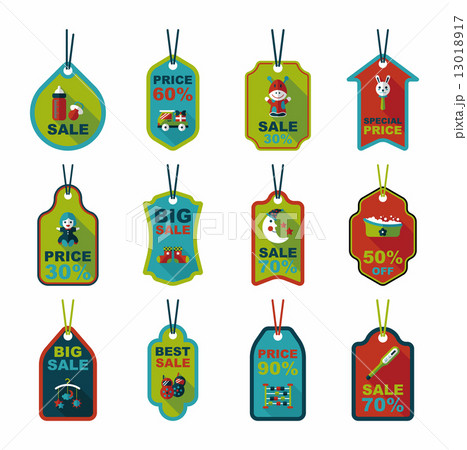 baby tag banner design flat background set, eps10 13018917