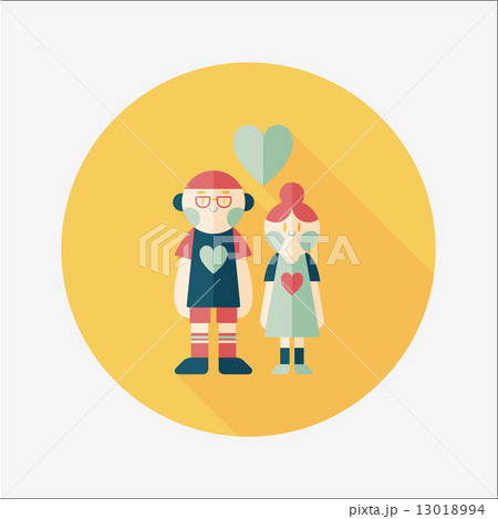 Valentine's day couple flat icon with long shadow,eps10 13018994