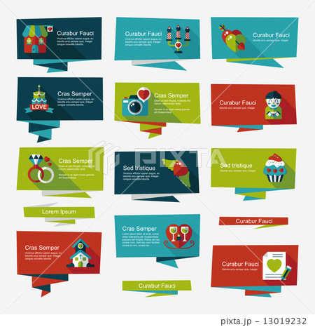 Valentine***s Day banner flat design background set, eps10 13019232