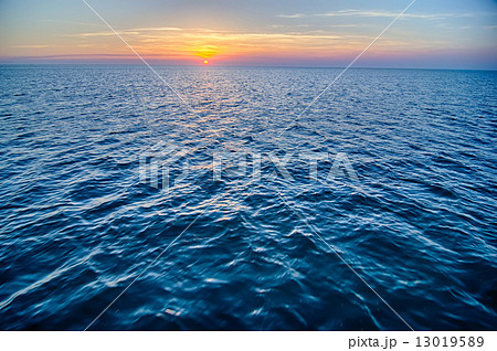 riding on a ferry boat at sunset 13019589