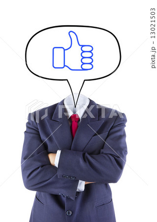 invisible businessman head say thumb up invisible businessman head say thumb up 13021503