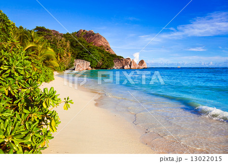 Tropical beach Source D'Argent at Seychelles 13022015