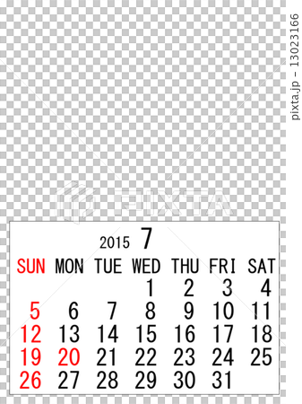 15年カレンダー7月 好きな写真入れられます のイラスト素材
